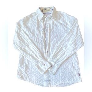 John Lennon/English Laundry Men white Casual Dress Shirt XL 100 % cotton